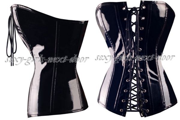 Corset preto em vinyl